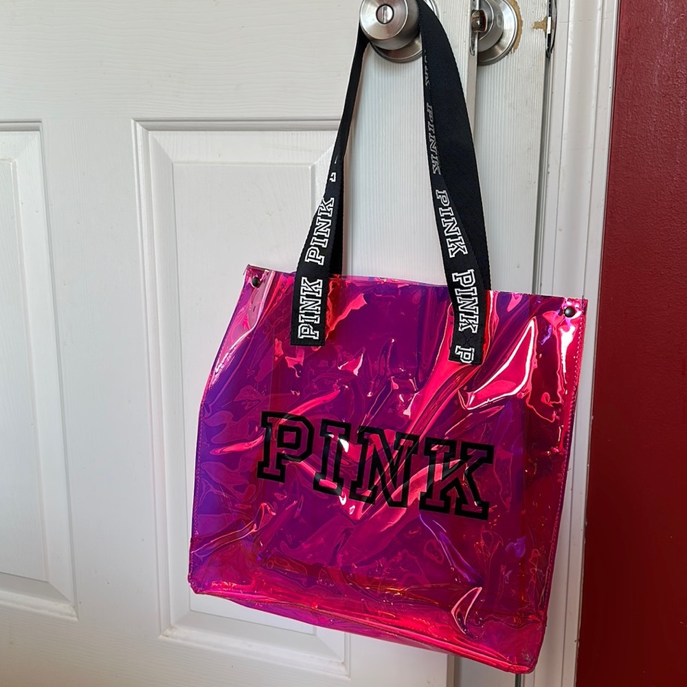 Victoria’s Secret pink tote bag, iridescent pink great condition.